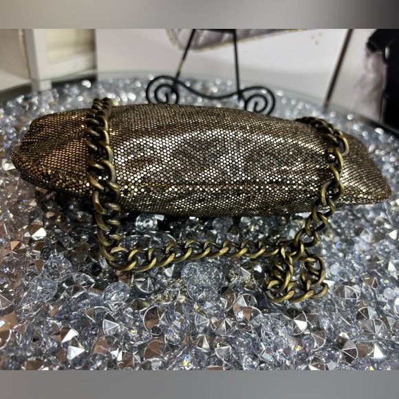 Express gold sequined evening bag clutch EUC - Picture 8 of 13